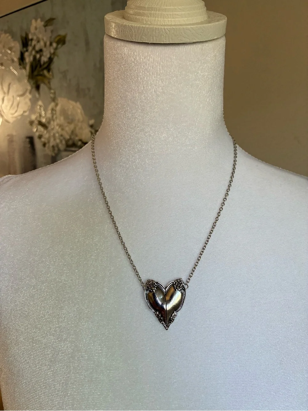 Armor Heart Pendant Necklace in Silver - Women Jewelry